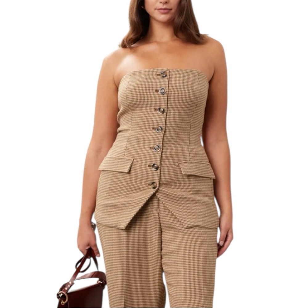 Favorite Daughter Phoebe Bustier Strapless Houndstooth‎ 14